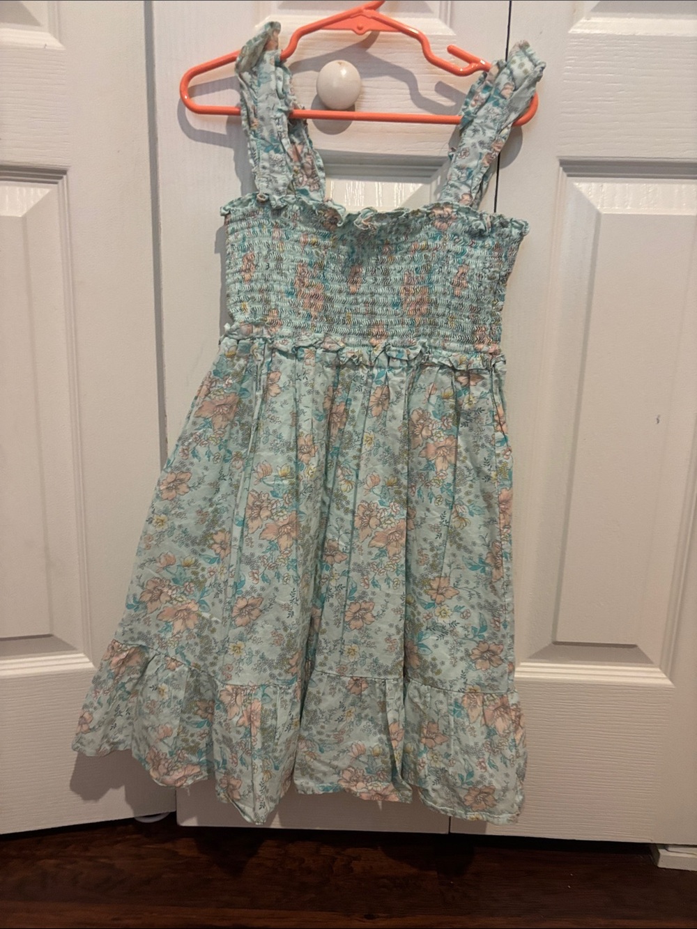 Janie and Jack Mint Blue Floral Smocked Sundress
